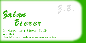 zalan bierer business card
